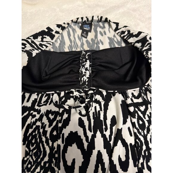 Saint Tropez West Black & White Tribal Print Halter Dress Size 6 - Picture 5 of 7